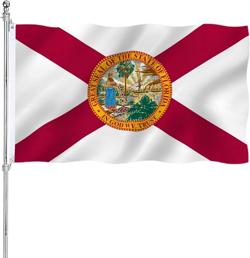 ARSOF Florida State Flag 4x6 Double Sided Outdoor Heavy Duty 3 Ply with Durable Canvas Header and 2 Brass Grommets Vivid Colors FL Flags - Image 1