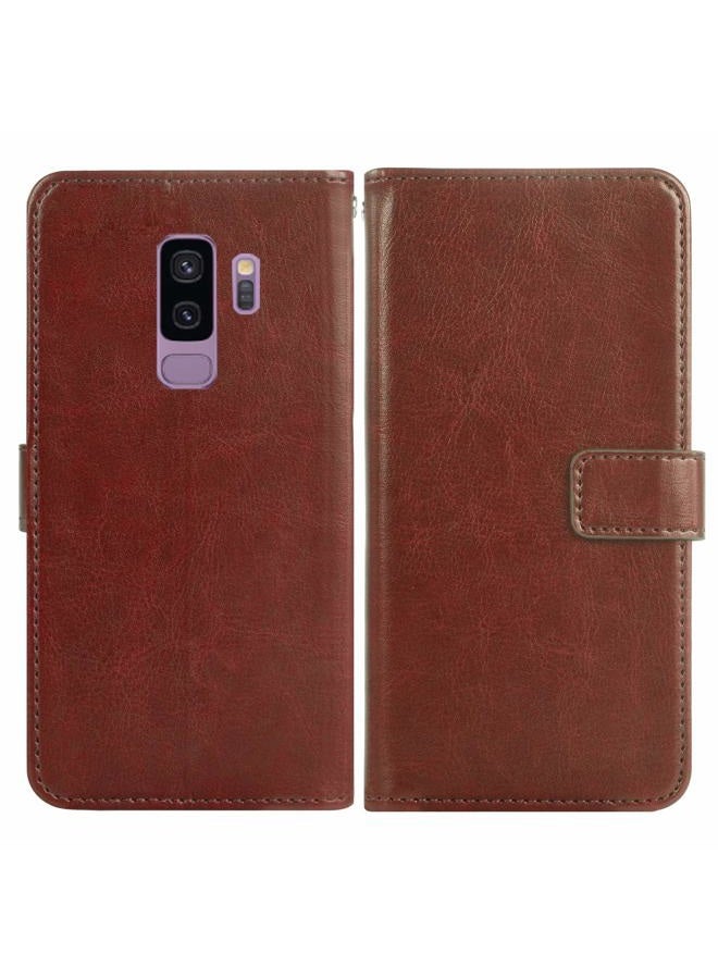 Asuwish Compatible with Samsung Galaxy S9 Plus Wallet Case Tempered Glass Screen Protector Leather Flip Cover Card Holder Stand Cell Accessories Phone Cases for Glaxay S9+ 9S 9+ S 9 9plus S9plus Brown - Image 5