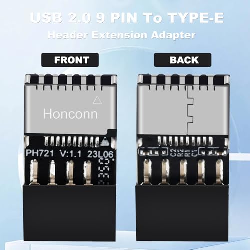 COMeap USB 2.0 to USB 3.2 Gen 1 Header Adapter for Mainboard with Type E Key-A Female Front Panel Socket to 9 Pin Header Internal Conversion Adapter - Image 3