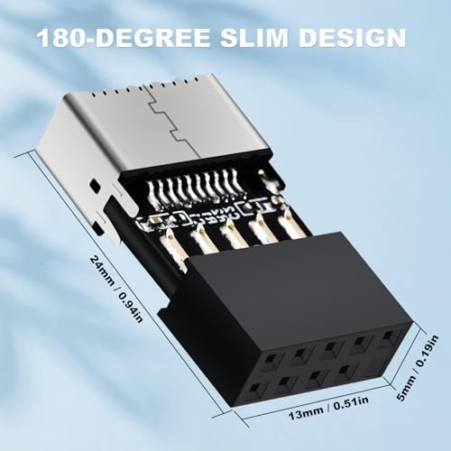 COMeap USB 2.0 to USB 3.2 Gen 1 Header Adapter for Mainboard with Type E Key-A Female Front Panel Socket to 9 Pin Header Internal Conversion Adapter - Image 5