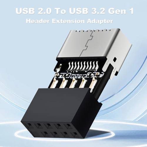 COMeap USB 2.0 to USB 3.2 Gen 1 Header Adapter for Mainboard with Type E Key-A Female Front Panel Socket to 9 Pin Header Internal Conversion Adapter - Image 2