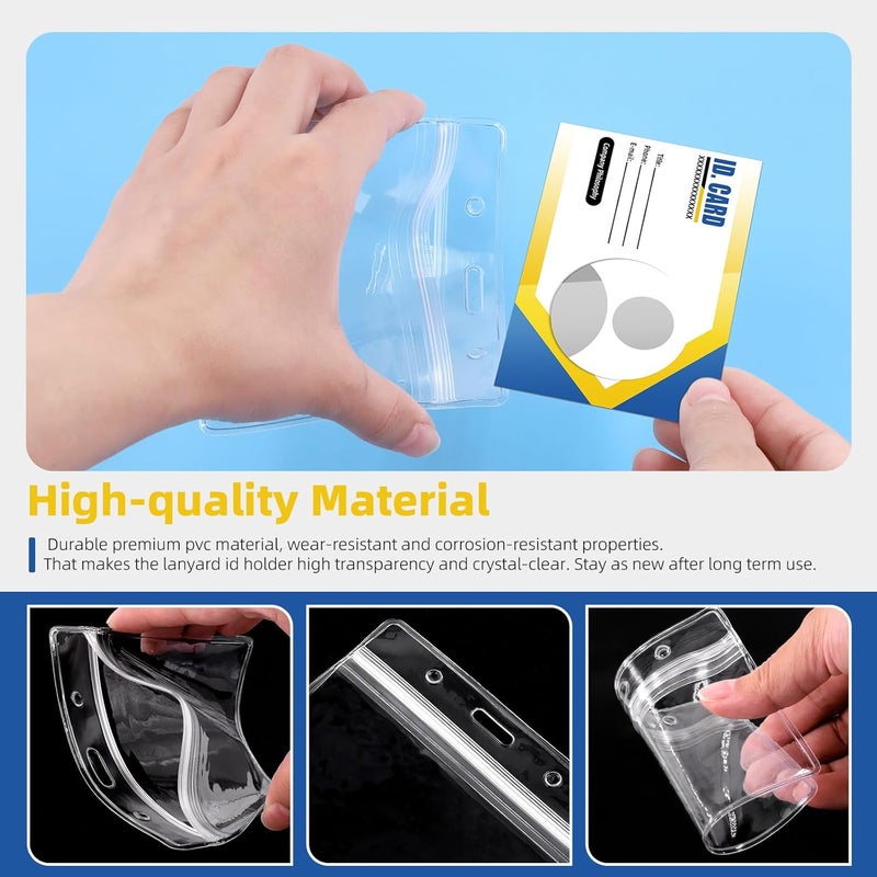 Glarks 100Pcs PVC ID Badge Holders Clear Plastic Horizontal Name Tag Holders for Waterproof ID Holder Bulk, ID Card Holder, Name Badge Holder, Name Tag - Image 4