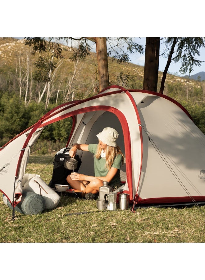 Naturehike Hiby One Big Bedroom Camping Tent | 2-3 Person Ultralight Tent | Spacious, Waterproof & Portable | Grey + Red - Image 2