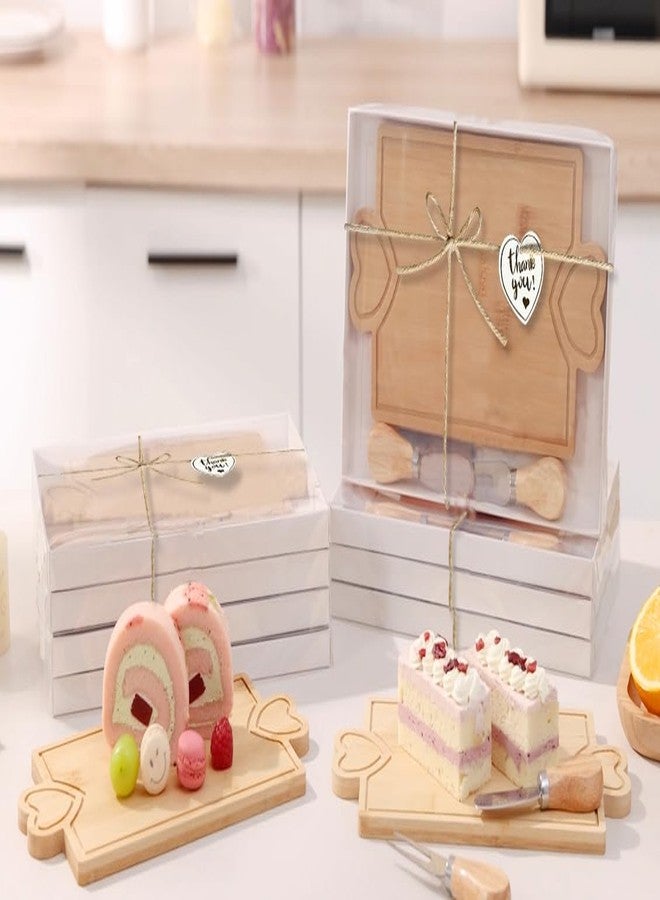 مجموعة هدايا حفلات توديع العزوبية من هونغسان، 12 قطعة، تتضمن لوح جبن مربع من الخيزران وسكاكين، مناسبة لحفلات توديع العزوبية وحفلات استقبال المولود الجديد وحفلات الانتقال إلى منزل جديد. - Image 4