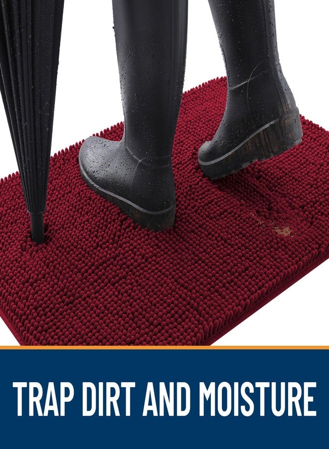 OLANLY Dog Door Mat for Muddy Paws, Absorbs Moisture and Dirt, Absorbent Non-Slip Washable Mat, Quick Dry Microfiber, Mud Mat for Dogs, Entry Indoor Door Mat for Inside Floor(48x30 Inches, Burgundy) - Image 2