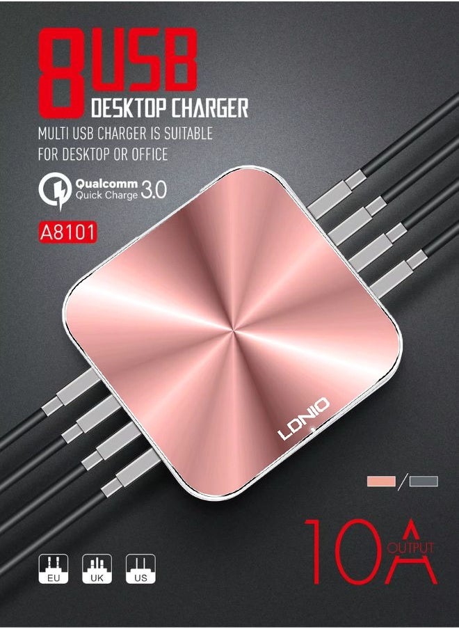 LDNIO 50W Fast charing desktop charger 8 USB ports quick charge  - Image 1