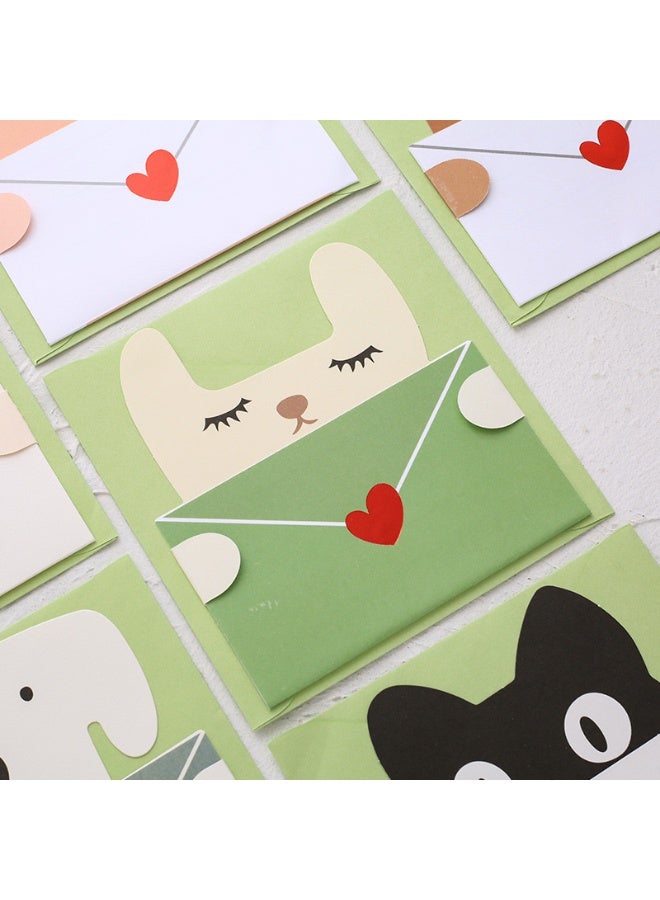 9pcs Cute Cartoon Greeting Message Cards – Assorted Designs with Envelopes for Birthdays, Notes & Gift Tags - Image 2