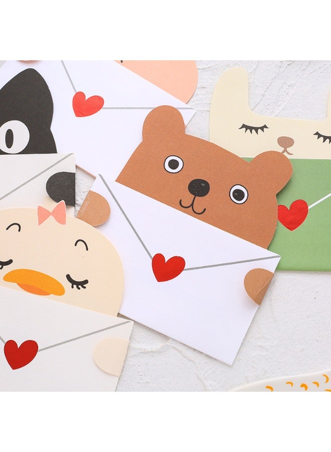 9pcs Cute Cartoon Greeting Message Cards – Assorted Designs with Envelopes for Birthdays, Notes & Gift Tags - Image 5
