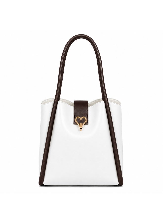 Kanaz "Sweet Heart" 2-Piece Women's Bag Set – Fashion Top-Handle Tote with Metallic Heart Clasp & Matching Zippered Crossbody Shoulder Purse. - Image 5