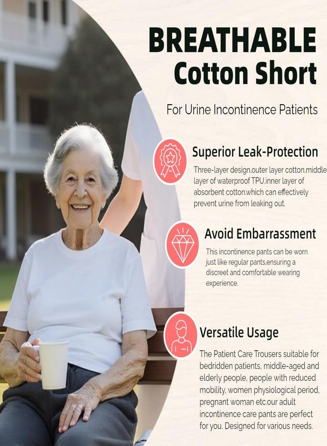 Yodilala TPU Incontinence Care Trousers,Washable Elastic Adjustable Patient Care Trousers,Adult Incontinence Leak-Proof Pants,Ideal for Bedridden Patients, Elderly, Mobility Impaired(Blue,M - Image 4