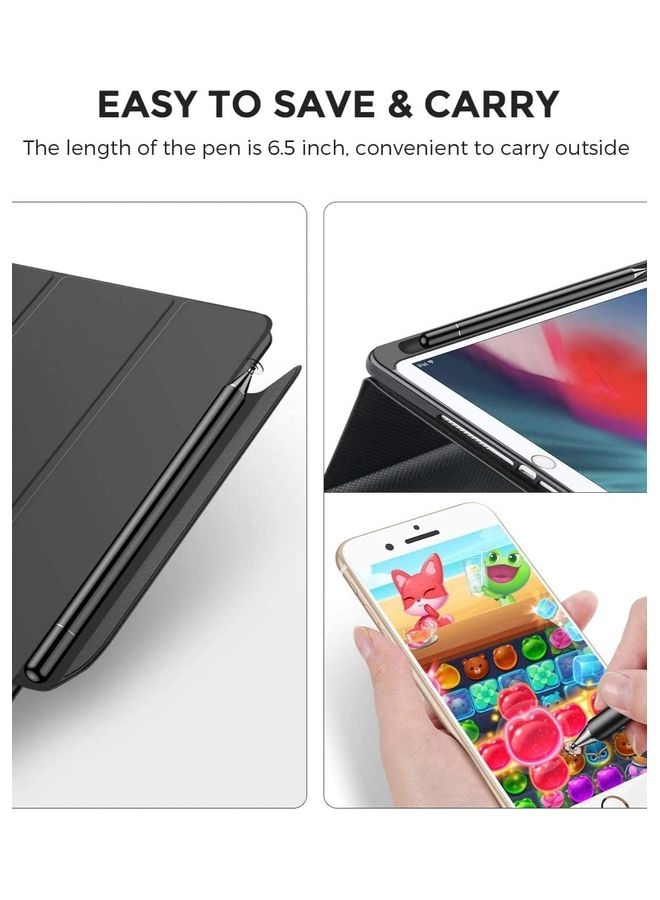 Ipad Pencil With Palm Rejection Glove Capacitive Stylus Pen For Kid Student Drawing And Writing Universal Ipad Pro Ipad 8Th 7Th 6Th Generation Mini Air Iphone Android Samsung Surface Silver  - Image 4