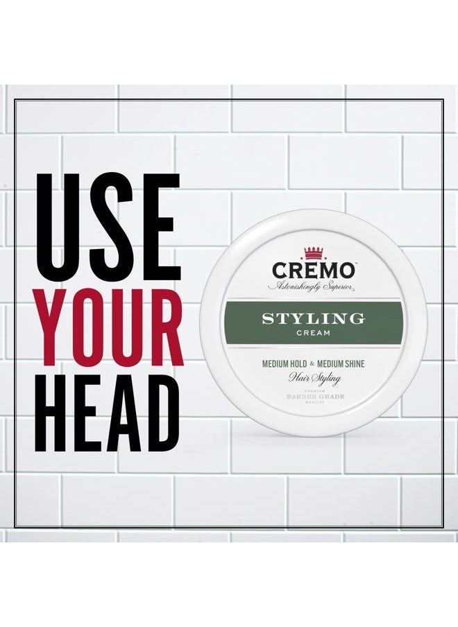 cremo Hair Styling Cream, Barber Grade, Medium Hold, Medium Shine Hair Products, 4 Oz  - Image 2