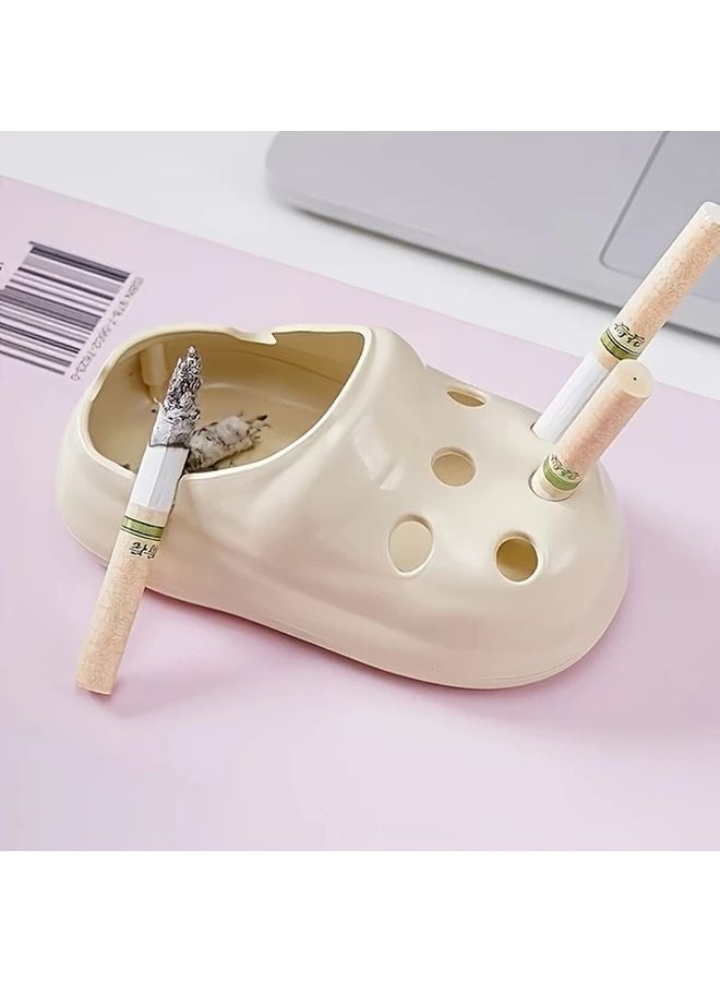 Black Cute Croc Shoe Ashtray Heat Resistant Non Slip Base Home Office Decor - Image 5