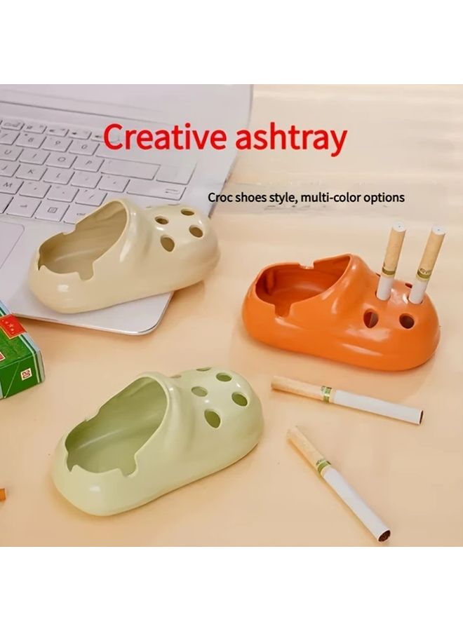 Black Cute Croc Shoe Ashtray Heat Resistant Non Slip Base Home Office Decor - Image 3