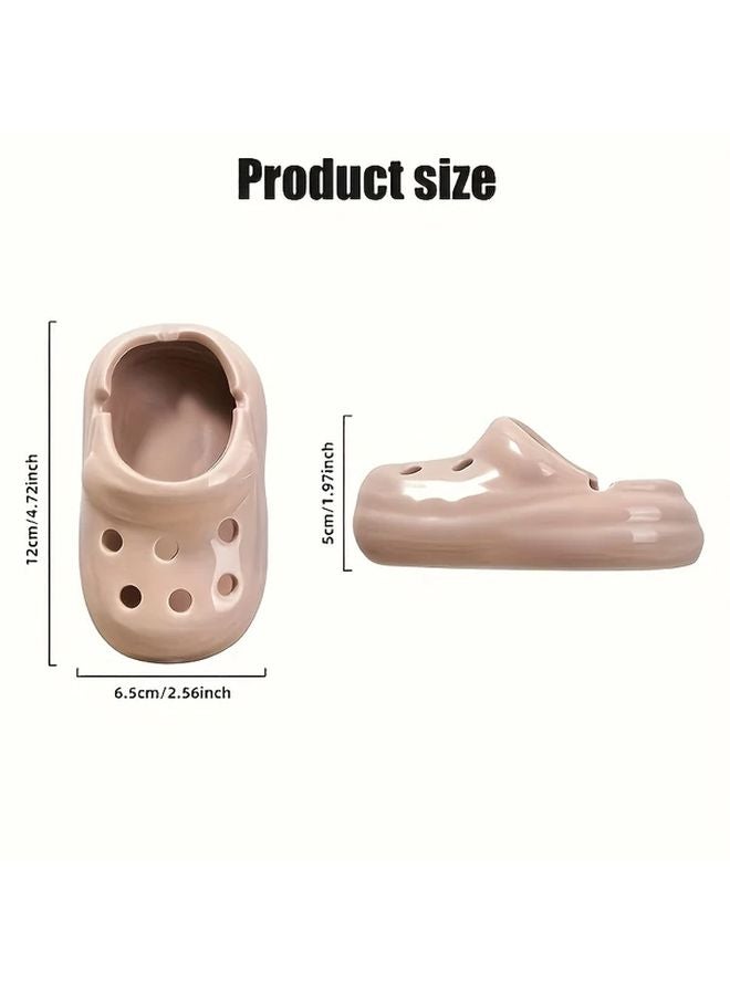 Black Cute Croc Shoe Ashtray Heat Resistant Non Slip Base Home Office Decor - Image 4
