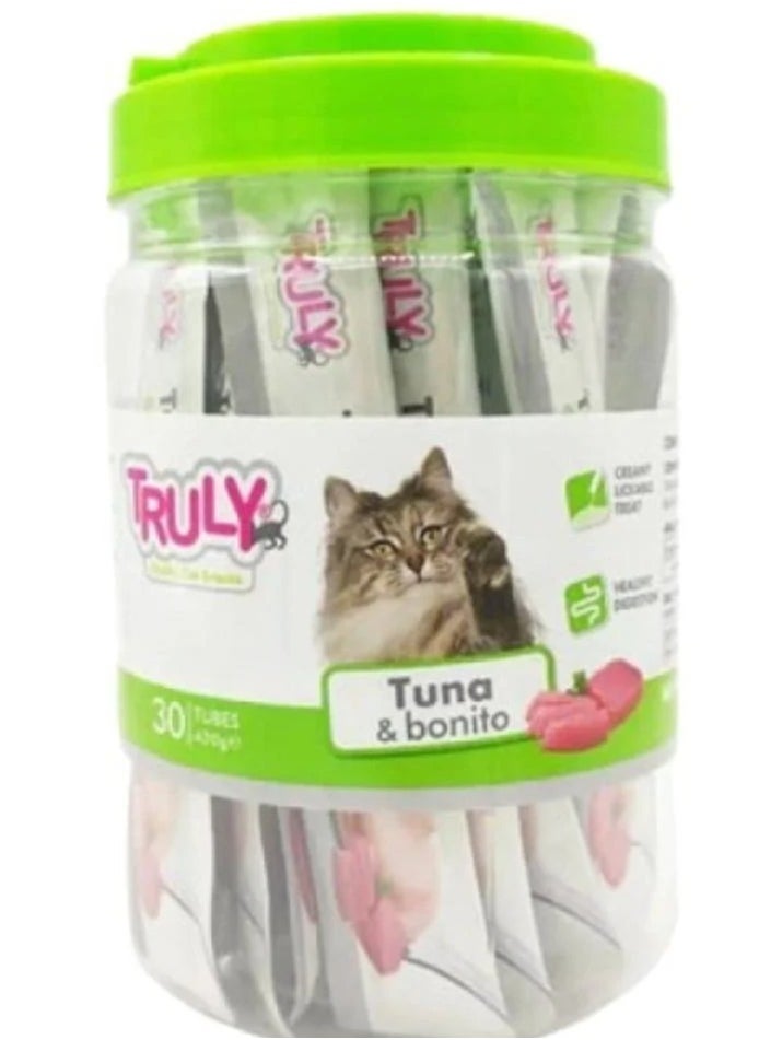 Wanpy Trully Creamy Lickable Treats - Tuna  & bonito jar (30PC/14G)  - Image 1