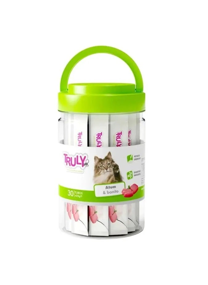 Wanpy Trully Creamy Lickable Treats - Tuna  & bonito jar (30PC/14G)  - Image 2