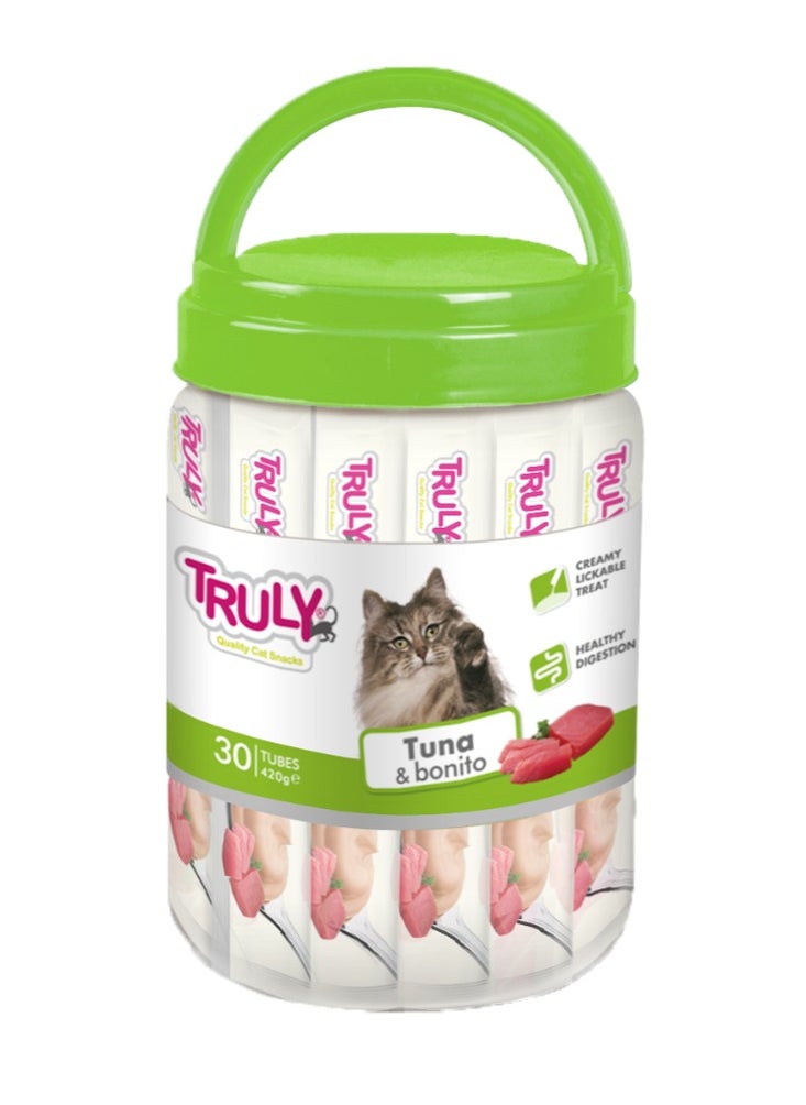 Wanpy Trully Creamy Lickable Treats - Tuna  & bonito jar (30PC/14G)  - Image 3