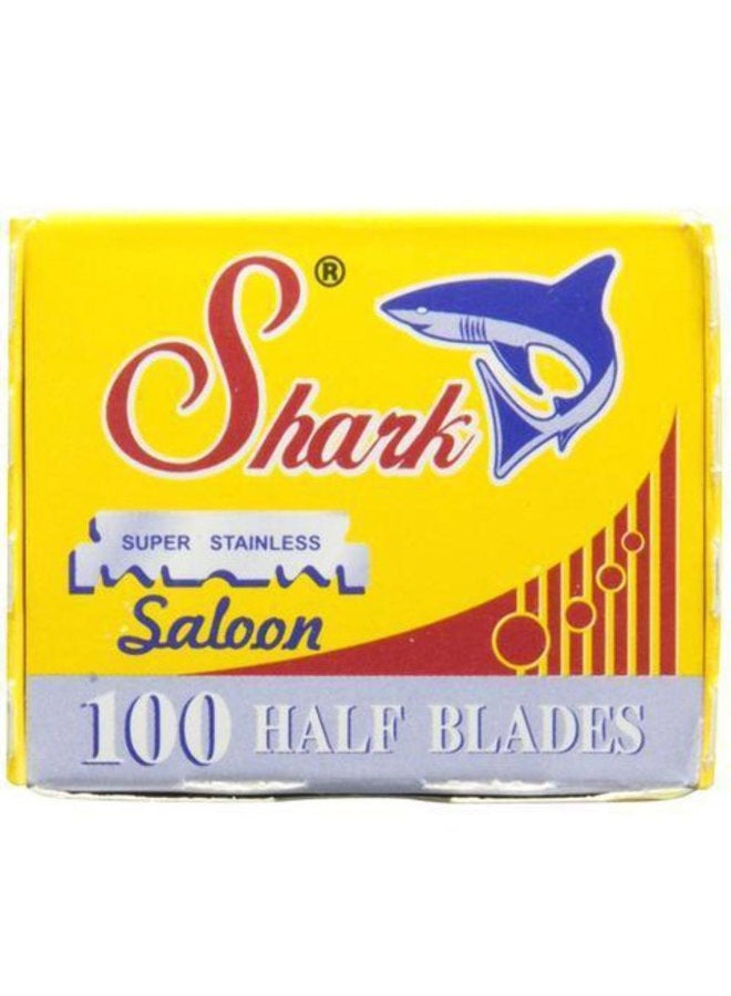 Shark 100 شفرة حلاقة حلاقة مستقيمة من الفولاذ المقاوم للصدأ للباربر المحترف - Image 3