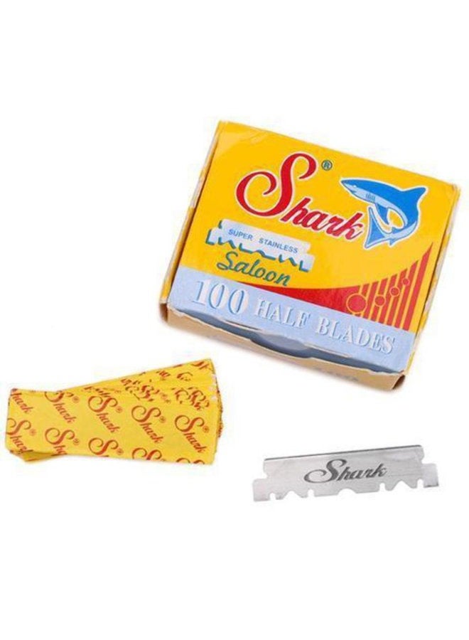 Shark 100 شفرة حلاقة حلاقة مستقيمة من الفولاذ المقاوم للصدأ للباربر المحترف - Image 1