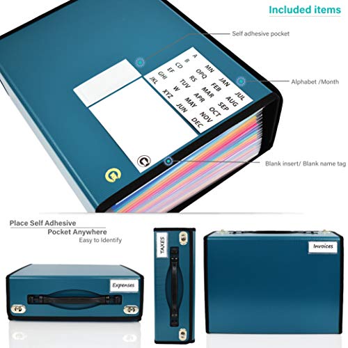 CNK Accordion File Folders with 24 Pockets Organizer for Document Paper Storage Folder Documents Expanding Binder Folio Pocket Receipt Filing Expandable Files Dividers Labels Letter Durable Handle - Image 5