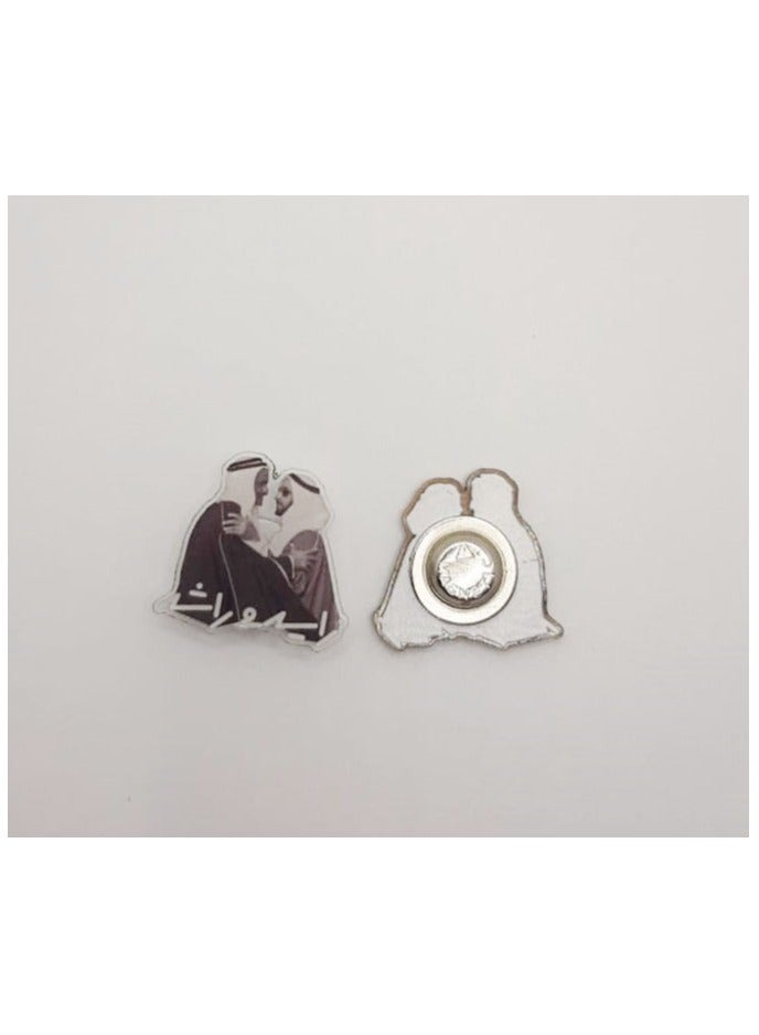 Sheikh Zayed and Sheikh rashid Acrylic Magnetic Badge 2X3 Cm