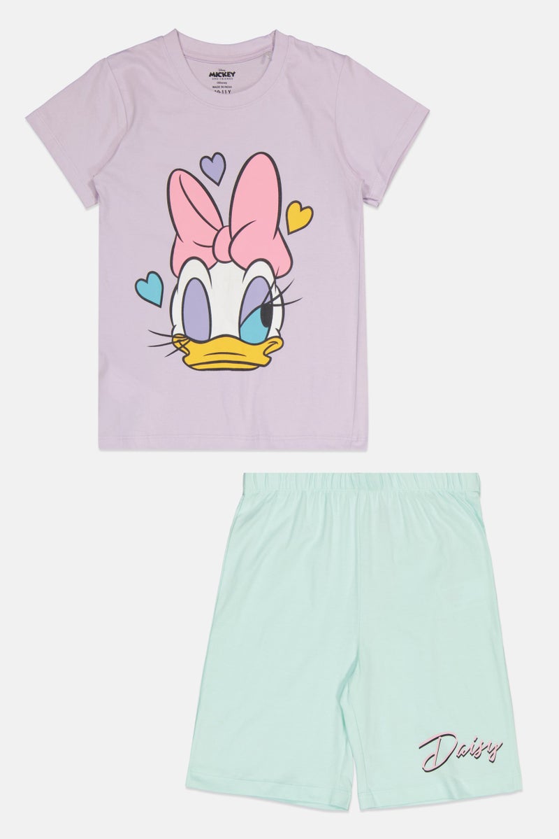 Disney Kids Girl 2 Pieces Mickey And Friend Pajama Set, Multicolor - Image 1