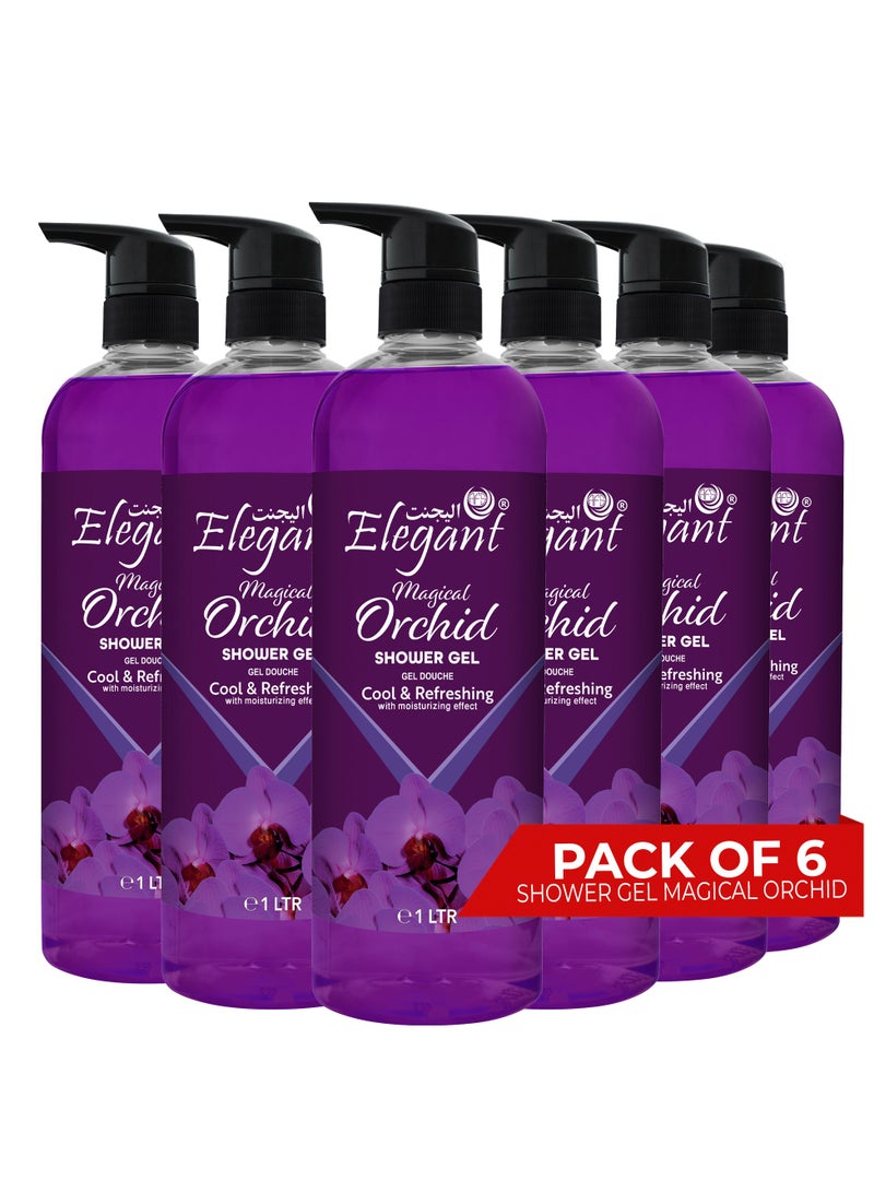Elegant 6-Pieces Magical Orchid Shower Gel 1 Liter - Image 1