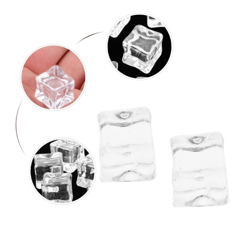 Ciieeo 100 Pcs Reusable Ice Cubes Decorative Artificial Faux Ice Molds For Cold Drinks - Image 4