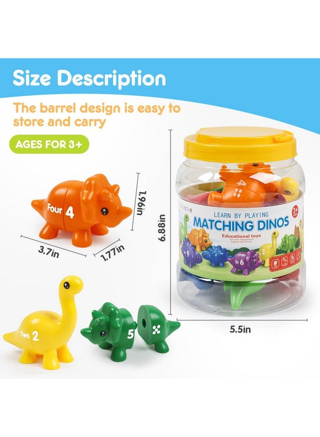 USATDD Numbers Matching Dinosaur Toy 1-10 Counting Sorting Game Double-Sided Dino Fine Motor Toys Number Recognition Learning Toy, Stocking Stuffers For For Kids Boys Girls - Image 2