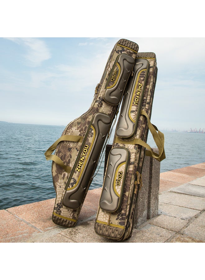 Grsaed Fishing Tackle Bag, Thickened Large Capacity Rod Bag, Multifunctional Storage Bag, Rod Bag, Fishing Bag, Waterproof Platform Fishing Rod Bag, Sea Rod And Hand Rod Bag, Double-layer 125cm, Xuan Lian Pattern - Image 5
