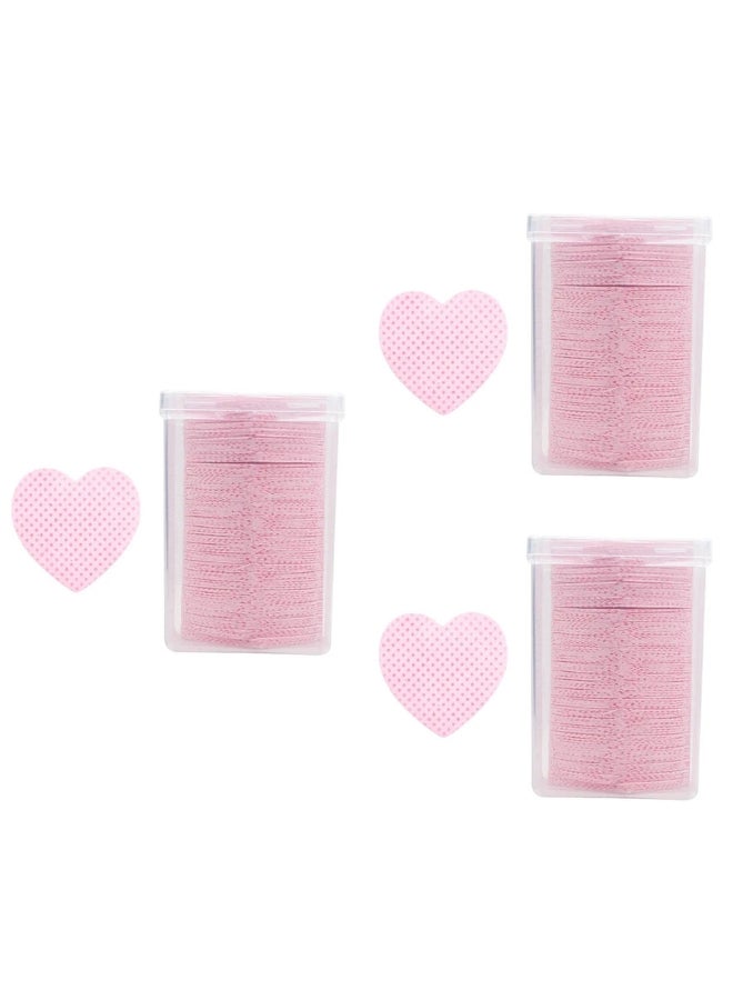 Generic 600Pcs Heart Shaped Eyelash Glue Cleaning Cloth Gentle Non Irritating Cotton Pad Portable Makeup Remover Tool for Easy