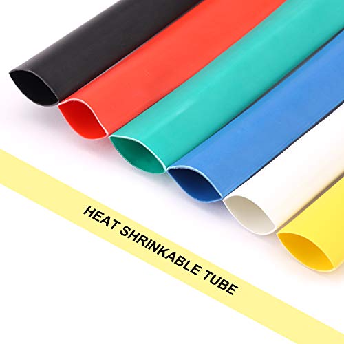 Young4us 6 Pack 3/4'' Heat Shrink Tube 3:1 Adhesive-Lined Heat Shrinkable Tubing 6 Color 1.3Ft - Image 2