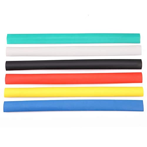 Young4us 6 Pack 3/4'' Heat Shrink Tube 3:1 Adhesive-Lined Heat Shrinkable Tubing 6 Color 1.3Ft - Image 1