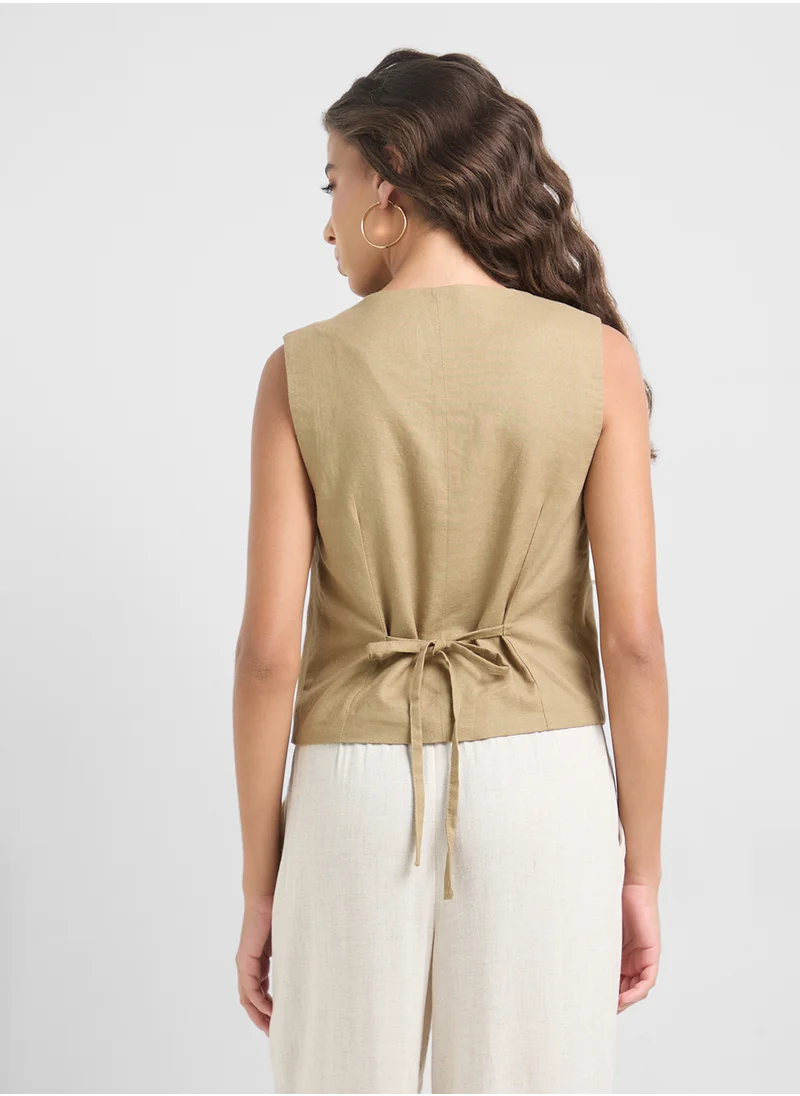 اونلي Button Detail Waistcoat