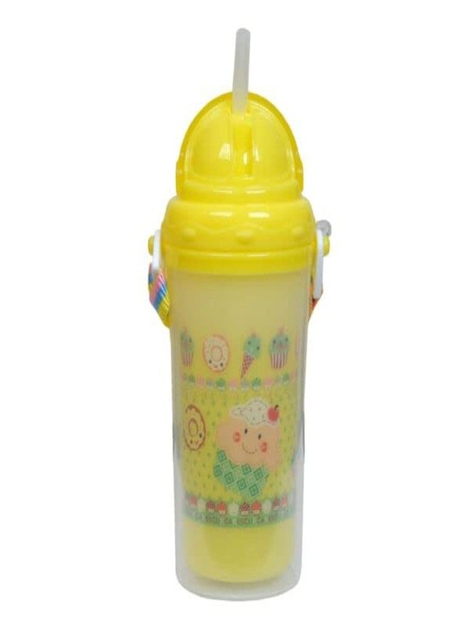 KETKAR Water Bottle with Straw for Kids Boys_Yellow - Image 1