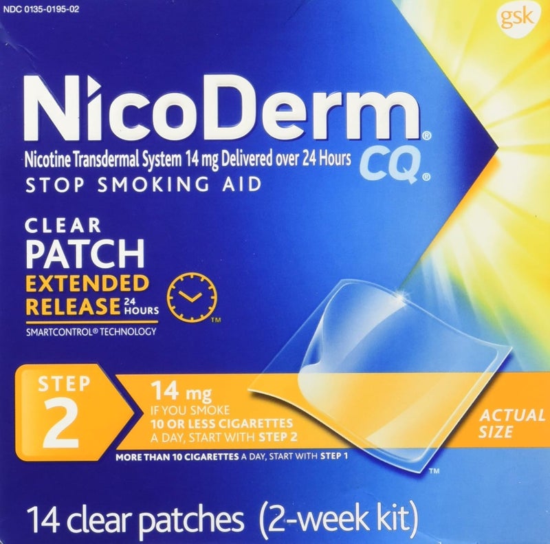 NicoDerm CQ Clear Patch Step 2 14mg - 14 Count - Image 1