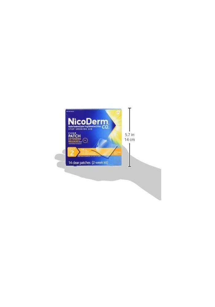 NicoDerm CQ Clear Patch Step 2 14mg - 14 Count - Image 2