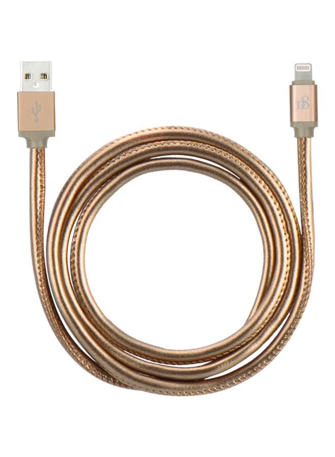 D8 Lightning Data Sync Charging Cable Gold - Image 1