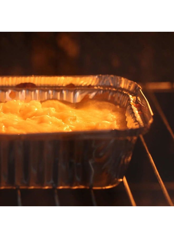 Webake Large Aluminum Foil Tin Pans 9 x 5 inch Disposable Aluminum Foil Take-out Containers 3 Lb Foil Bread Pan Loaf Pans Baking Pans For Cake Toast - Pack of 30 with Lids - Image 5