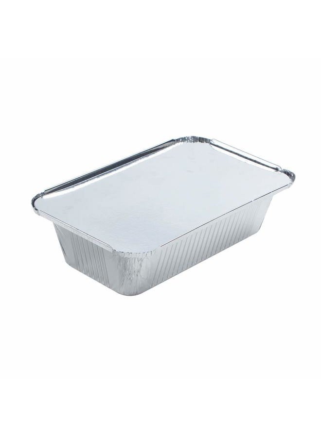 Webake Large Aluminum Foil Tin Pans 9 x 5 inch Disposable Aluminum Foil Take-out Containers 3 Lb Foil Bread Pan Loaf Pans Baking Pans For Cake Toast - Pack of 30 with Lids - Image 3