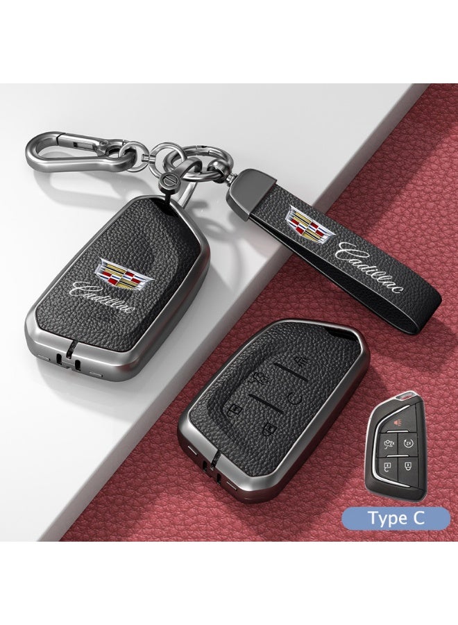 كاديلاك حالة حماية مفتاح السيارة الجلدية الممتازة مناسبة لكاديلاك XT5 XT6 XT4 CT5 CT6 ATSL XTS GT4 حالة قشرة مفتاح السيارة - Image 1