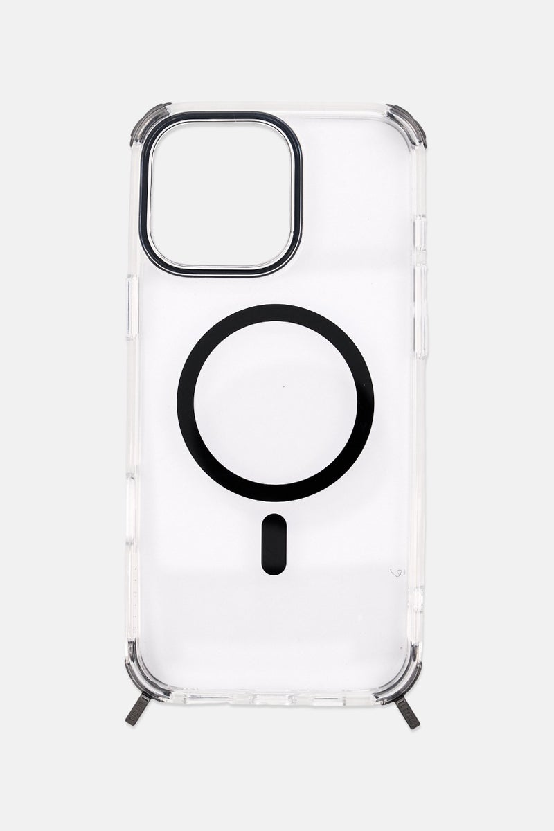 LEVELO iPhone 16 Pro Max Celeste Magsafe Case With Crossbody Strap, Transparent - Image 1