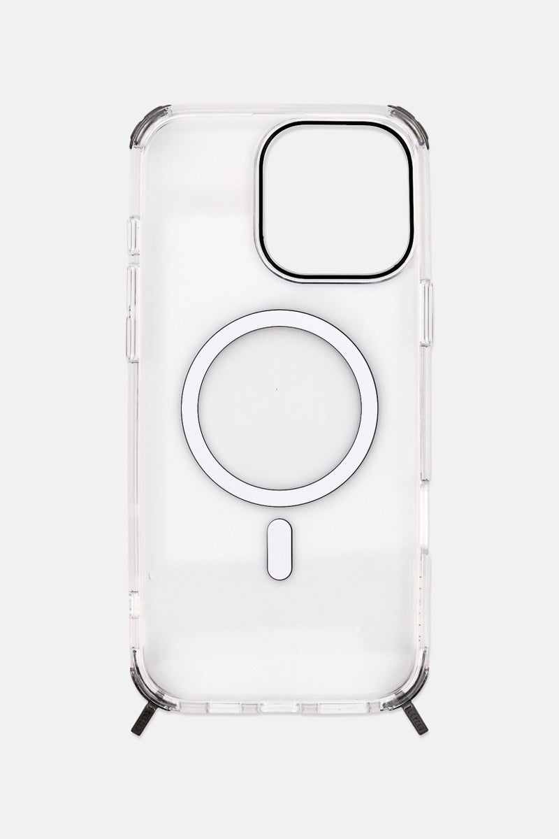 LEVELO iPhone 16 Pro Max Celeste Magsafe Case With Crossbody Strap, Transparent - Image 2