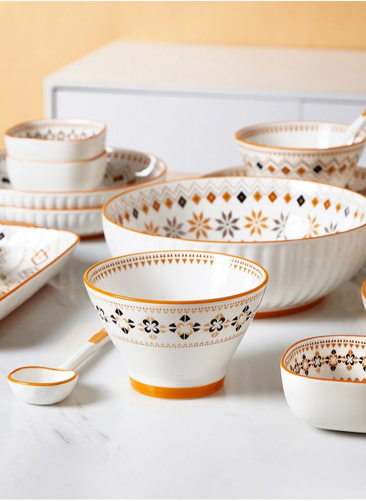 British Chef Porcelain Tableware Set High Quality Gift Box Ceramic,Microwave and Dishwasher Safe,Includes Bowls (6 5-Inch, 1 9-Inch, 6 3.5-Inch, 2 8-Inch), Plates (1 12-Inch, 4 8-Inch),And 6 Spoons,Total 26 pieces  - Image 5