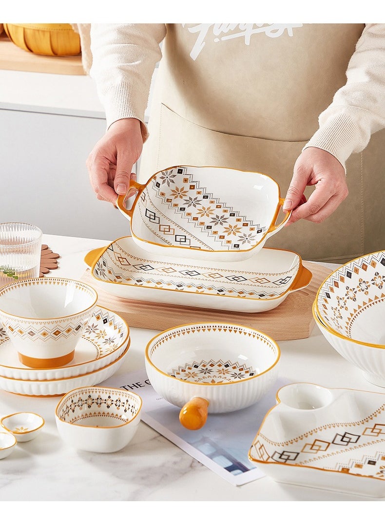 Porcelain Tableware Set High Quality Gift Box Ceramic,Microwave and Dishwasher Safe,Includes Bowls (6 5-Inch, 1 9-Inch, 6 3.5-Inch, 2 8-Inch), Plates (1 12-Inch, 4 8-Inch),And 6 Spoons,Total 26 pieces - pzsku/ZE3B360FBEC756575E05CZ/45/_/1735092538/6f075e24-3123-420c-8631-eb2b6953a0d1