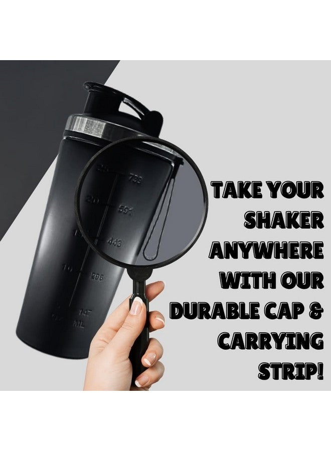 RJ kitchenware Store Steel Pro Shaker 750 ml with Steel Whisk, Leakproof Gym Shaker Bottle for Supplements, Pristine Black - Image 5