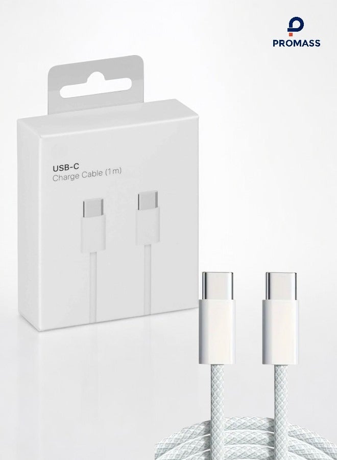 PROMASS iPhone fabric cable, (USB C to USB C) Type C to Type C, iPhone 15/15Plus/15Pro/15ProMax - Image 2