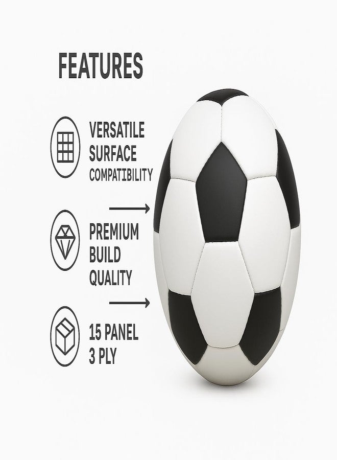 MOSVOLD Size 5 Football - Durable Rubberised Leather 3Ply Soccer Ball for Adults & Kids | Official Match & Training Ball for Outdoor & Indoor Play (Without Pump) - Image 5
