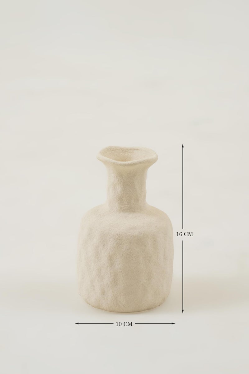 PUREZENTO Roman Bottle White Ceramic Vase 6 Inch - Pack of 1 | Modern Pampas Vases for Home Decor, Wedding, Dinner Table Centerpiece & Showpiece | Decorative Bottle Vase for Flowers and Pampas Grass - Image 2
